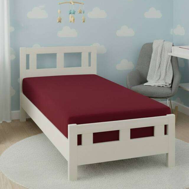 Snug City Flannelette Cot Bed Fitted Sheet Soft Brushed Cotton Bedding Comfort in Red - image 1