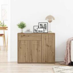 Berkfield Home Sideboard Artisan Oak 88x30x70 cm Engineered Wood in Brown - Size: 88 x 30 x 70 cm - thumbnail 3