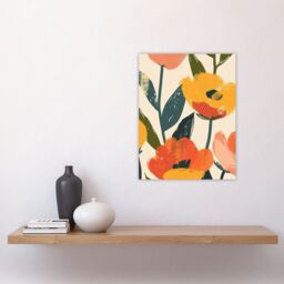 "Artery8 Wall Art Print Simple Spring Flower Blooms Bright Painting Poster in Yellow - Size: W18"" x H24""" - thumbnail 4