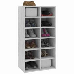 Berkfield Home Shoe Rack Concrete Grey 54x34x100.5 cm Engineered Wood - thumbnail 3