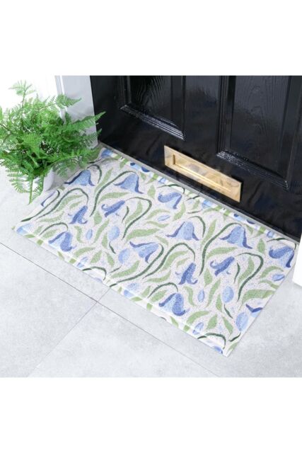 Artsy Mats Bluebells Pattern Doormat in Blue - Size: 40 cm x 70 cm - image 1
