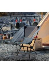 Living and Home Portable Folding Camping Chair in Grey - thumbnail 3
