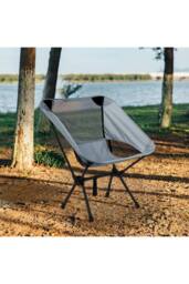 Living and Home Portable Folding Camping Chair in Grey - thumbnail 2