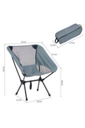 Living and Home Portable Folding Camping Chair in Grey - thumbnail 4