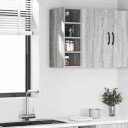 Berkfield Home Hanging Cabinet Grey Sonoma 20x29.5x60 cm Engineered Wood - thumbnail 1