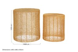 Orsina Set of 2 Gold Finish Iron Tables, Tubular Frame Metallic Finish Coffee Table, Iron End Tables for Home, Lawn - thumbnail 6