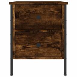 Berkfield Home Durable Bedside Cabinets 2 pcs Smoked Oak 40x42x50 cm Engineered Wood in Brown - Size: 40 x 42 x 50 cm - thumbnail 6