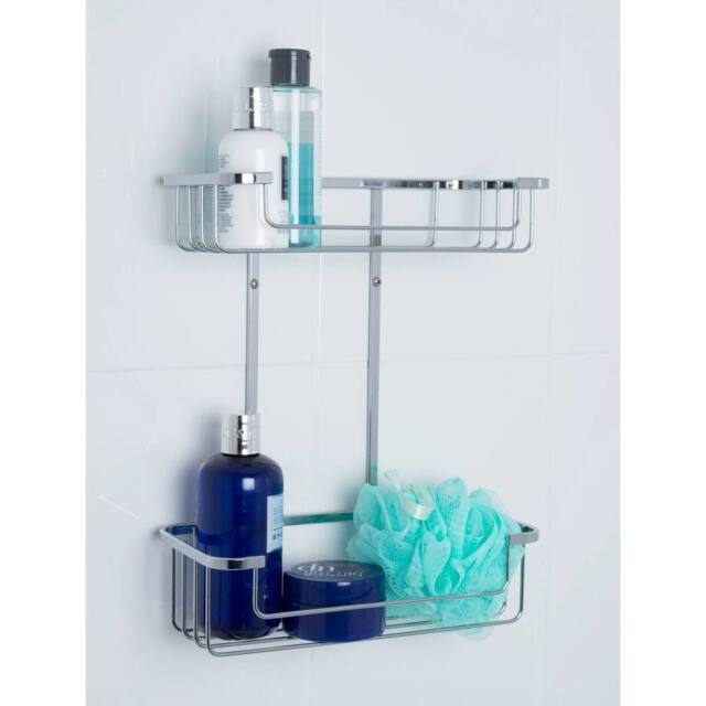 NESTLUNE Rust Free 2 Tier Shower Caddy, Bathroom Caddy Cosmetic in Silver - image 1