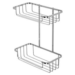 NESTLUNE Rust Free 2 Tier Shower Caddy, Bathroom Caddy Cosmetic in Silver - thumbnail 5