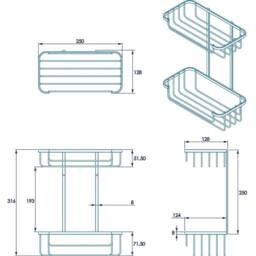 NESTLUNE Rust Free 2 Tier Shower Caddy, Bathroom Caddy Cosmetic in Silver - thumbnail 2
