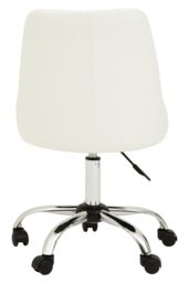 Orsina Ergonomic Off-White Leather Effect Home Office Chair, Comfortable Work From Home Chair, Movable Work Chair in White - thumbnail 5