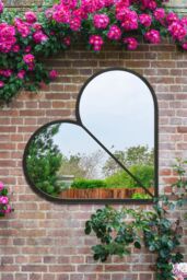 MirrorOutlet Black Metal Framed Heart Shaped Wall Garden Mirror (80CM X 80CM) MAX - Size: 1 Pack - thumbnail 5