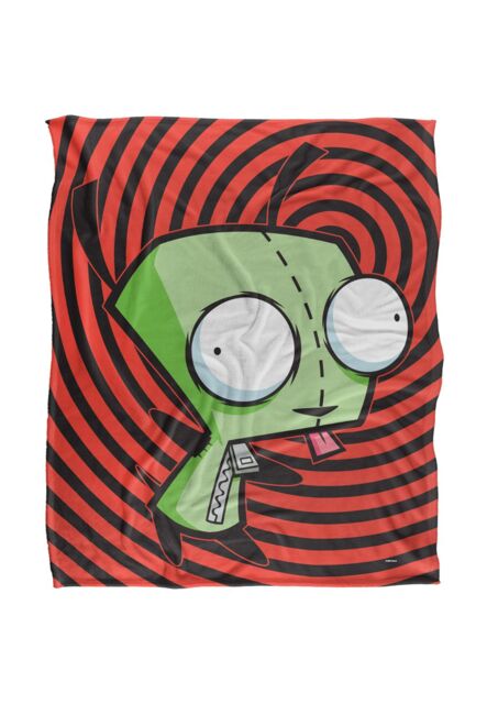 Nickelodeon Invader Zim Gir Spiral Silky Touch Super Soft Throw Blanket 152 X 127 cm in White - image 1