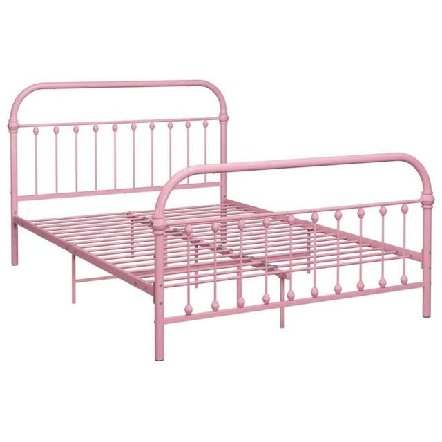 Berkfield Home Bed Frame Pink Metal 120x200 cm - Size: Small Double - image 1