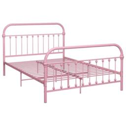 Berkfield Home Bed Frame Pink Metal 120x200 cm - Size: Small Double - thumbnail 1