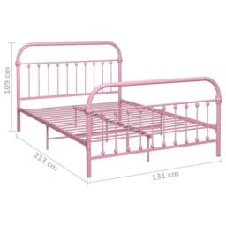 Berkfield Home Bed Frame Pink Metal 120x200 cm - Size: Small Double - thumbnail 6