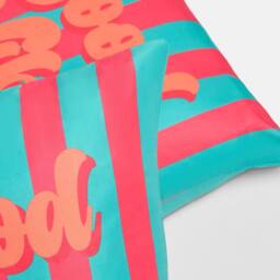 OHS 2 x Good Vibes Slogan Garden Cushion Covers Outdoor Water Resistant - Size: 45 cm x 45 cm - thumbnail 5