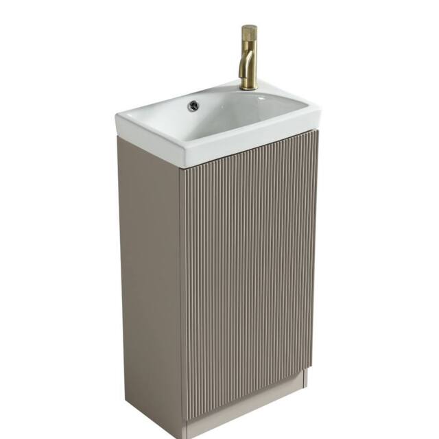 Bathroom Kingdom Flauto Soft Coffee Cloakroom Basin Vanity 450mm in Taupe - image 1