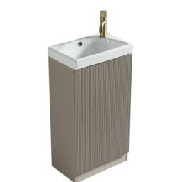 Bathroom Kingdom Flauto Soft Coffee Cloakroom Basin Vanity 450mm in Taupe
