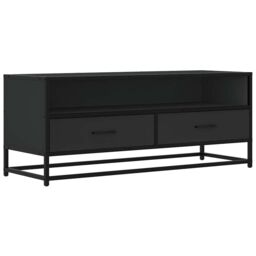 Berkfield Home TV Cabinet Black 100x34.5x40 cm Engineered Wood & Metal - thumbnail 2