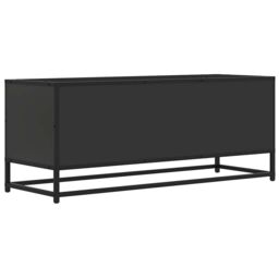 Berkfield Home TV Cabinet Black 100x34.5x40 cm Engineered Wood & Metal - thumbnail 6