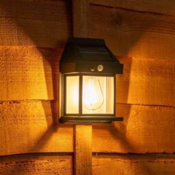 ValueLights Pack of 4 - Black Lantern Solar Garden Fence Lights With PIR Motion Sensors - thumbnail 4