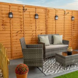 ValueLights Pack of 4 - Black Lantern Solar Garden Fence Lights With PIR Motion Sensors - thumbnail 2