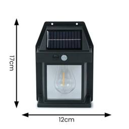 ValueLights Pack of 4 - Black Lantern Solar Garden Fence Lights With PIR Motion Sensors - thumbnail 5