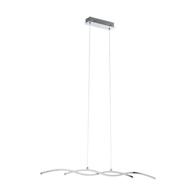 Loops Pendant Light Colour Chrome Aluminium Shade White Plastic Bulb LED 2x9W Included - image 1