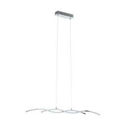 Loops Pendant Light Colour Chrome Aluminium Shade White Plastic Bulb LED 2x9W Included