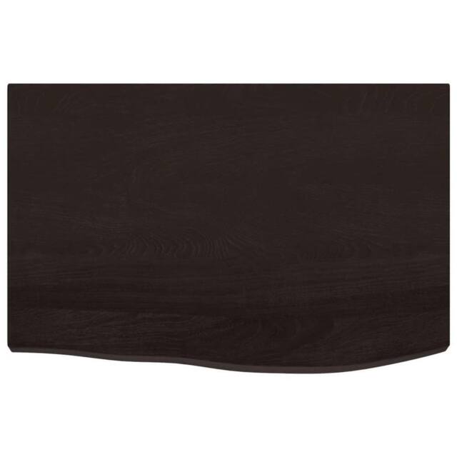 Berkfield Home Table Top Dark Grey 60x40x(2-4) cm Treated Solid Wood Oak - image 1