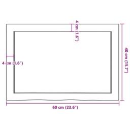 Berkfield Home Table Top Dark Grey 60x40x(2-4) cm Treated Solid Wood Oak - thumbnail 9