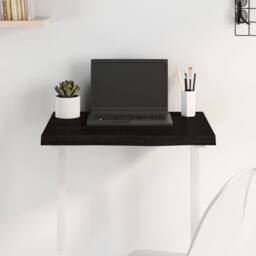 Berkfield Home Table Top Dark Grey 60x40x(2-4) cm Treated Solid Wood Oak - thumbnail 2