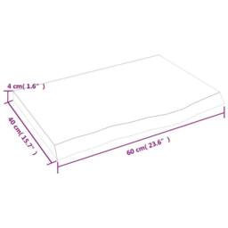 Berkfield Home Table Top Dark Grey 60x40x(2-4) cm Treated Solid Wood Oak - thumbnail 8