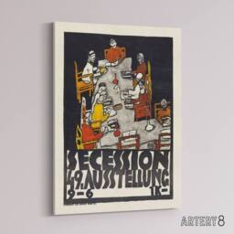 "Artery8 Poster for the 49th Secession Exhibition Schiele Canvas Wall Art Print in Black - Size: W12"" x H16""" - thumbnail 2