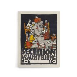 "Artery8 Poster for the 49th Secession Exhibition Schiele Canvas Wall Art Print in Black - Size: W12"" x H16""" - thumbnail 1