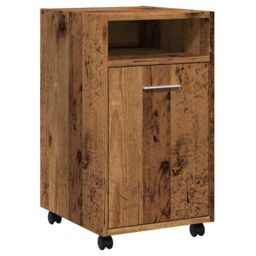 Berkfield Home Cabinet with Wheels Old Wood 33x38x60 cm Engineered Wood in Brown - Size: 33 x 38 x 60 cm - thumbnail 2