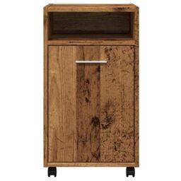Berkfield Home Cabinet with Wheels Old Wood 33x38x60 cm Engineered Wood in Brown - Size: 33 x 38 x 60 cm - thumbnail 4