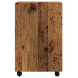 Berkfield Home Cabinet with Wheels Old Wood 33x38x60 cm Engineered Wood in Brown - Size: 33 x 38 x 60 cm - thumbnail 5