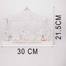 Shatchi Acrylic Light Up Nativity Scene Featuring Jesus, Mary, Joseph & the three wise men in Natural - thumbnail 7