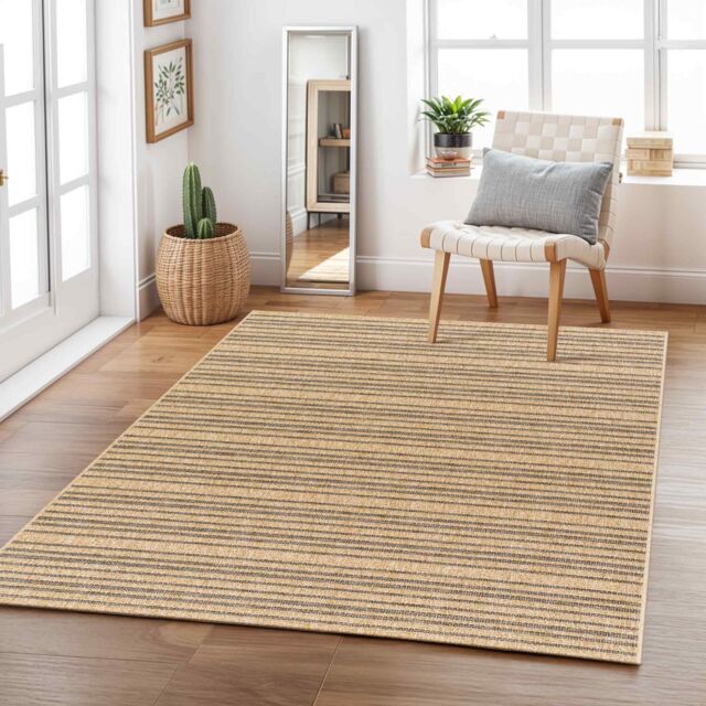 Livabliss Mirage-Cottage Tan Black Fringe Jute-Look In- & Outdoor Rug in Brown - Size: 200 cm x 275 cm - image 1