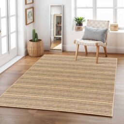 Livabliss Mirage-Cottage Tan Black Fringe Jute-Look In- & Outdoor Rug in Brown - Size: 200 cm x 275 cm - thumbnail 8