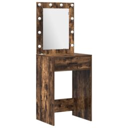 Berkfield Home 3 Piece Dressing Table Set Smoked Oak Engineered Wood in Brown - thumbnail 4