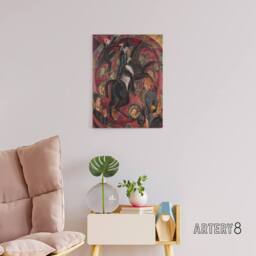 "Artery8 Circus Rider Castanets Dancers Kirchner Canvas Wall Art in Red - Size: W18"" x H24""" - thumbnail 3