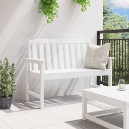 Berkfield Home White Garden Bench White 120 cm HDPE - thumbnail 4