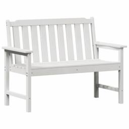 Berkfield Home White Garden Bench White 120 cm HDPE - thumbnail 3