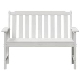 Berkfield Home White Garden Bench White 120 cm HDPE - thumbnail 5