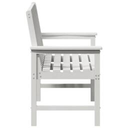 Berkfield Home White Garden Bench White 120 cm HDPE - thumbnail 6