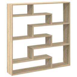 Berkfield Home Wall Cube Shelf 7 Compartments Sonoma Oak Engineered Wood in Brown - thumbnail 6