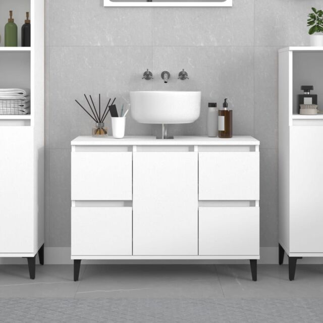 Berkfield Home Sink Cabinet White 80x33x60 cm Engineered Wood - Size: 80 x 33 x 60 cm - image 1
